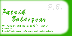 patrik boldizsar business card